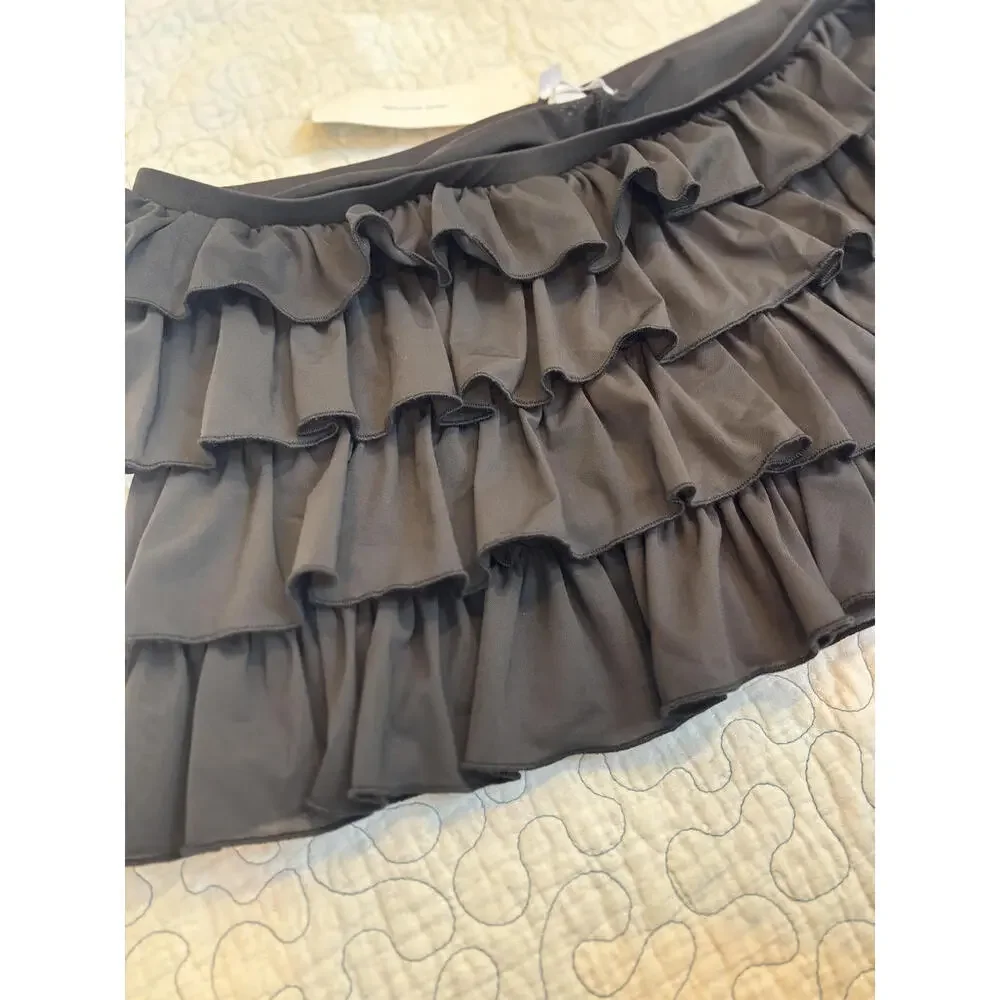 Urban Outfitters Women's Black Tiered Ruffle Mini Skirt Size Medium #620‎